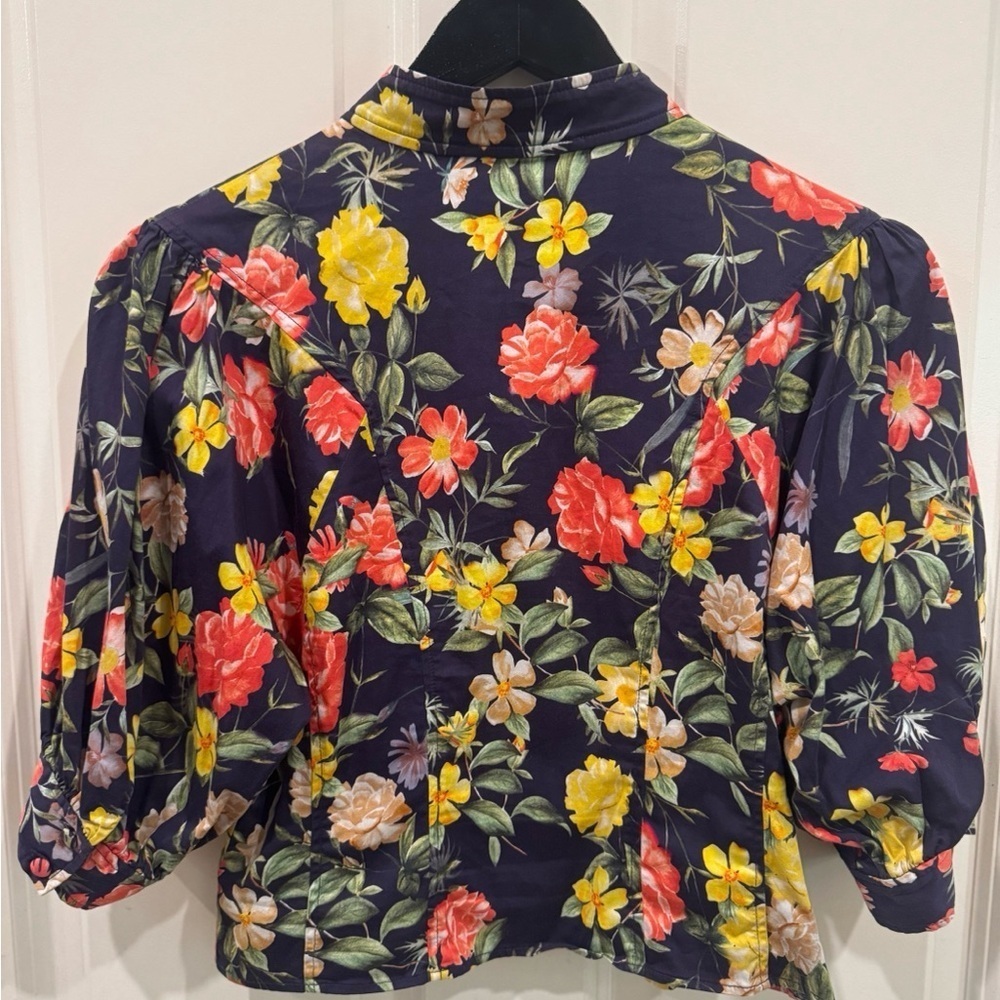 Marissa Webb Puff Sleeve Floral Crop Top size 6 $219 - Picture 3 of 6